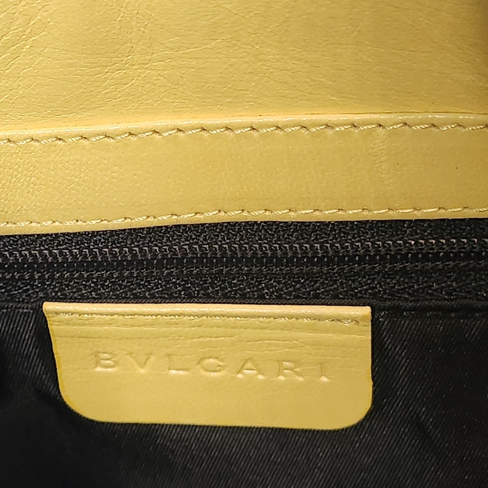 Bvlgari Logo Canvas & Leather Shoulder Bag Purple & Yellow Bulgari - Picture 12 of 16